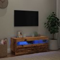 Szafka pod TV z oświetleniem LED, stare drewno, 100x35x40 cm