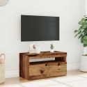 Szafka pod TV z oświetleniem LED, stare drewno, 75x35x40 cm Lumarko!