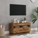 Szafka pod TV z oświetleniem LED, stare drewno, 80x35x40 cm Lumarko!