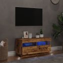 Szafka pod TV z oświetleniem LED, stare drewno, 80x35x40 cm Lumarko!