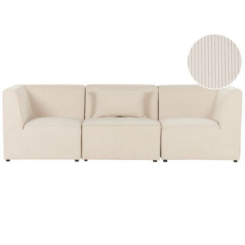 Sofa modułowa 3-osobowa sztruksowa beżowa LEMVIG Lumarko!