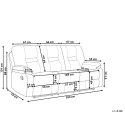 Sofa z elektryczną funkcją relaksu 3-osobowa welurowa LED z ładowarką beżowa BERGEN Lumarko!