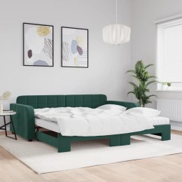 Sofa rozsuwana z materacami, ciemnozielona, 100x200 cm, aksamit Lumarko!