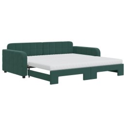 Sofa rozsuwana z materacami, ciemnozielona, 100x200 cm, aksamit Lumarko!