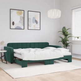 Sofa rozsuwana z materacami, ciemnozielona, 80x200 cm, aksamit Lumarko!