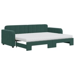 Sofa rozsuwana z materacami, ciemnozielona, 80x200 cm, aksamit Lumarko!