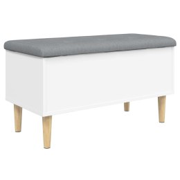 Ławka ze schowkiem, biała, 82x42x46 cm, materiał drewnopochodny Lumarko!