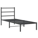 Metalowa rama łóżka z wezgłowiem, czarna, 75x190 cm Lumarko!