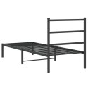 Metalowa rama łóżka z wezgłowiem, czarna, 75x190 cm Lumarko!