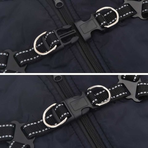 Płaszcz dla psa z szelkami, wodoodporny, granatowy, 2XL Lumarko!