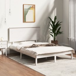 Rama łóżka, biała, lite drewno, 135x190 cm, podwójna Lumarko!