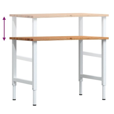 Stolik roboczy, jasny brąz, 100x60x(71,5-98) cm, drewno dębowe Lumarko!