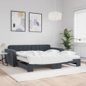 Sofa rozsuwana z materacami, ciemnoszara, 100x200 cm, aksamit Lumarko!