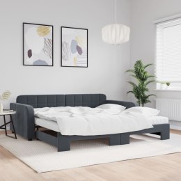 Sofa rozsuwana z materacami, ciemnoszara, 100x200 cm, aksamit Lumarko!