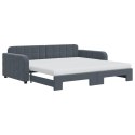 Sofa rozsuwana z materacami, ciemnoszara, 100x200 cm, aksamit Lumarko!