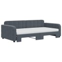 Sofa rozsuwana z materacami, ciemnoszara, 100x200 cm, aksamit Lumarko!