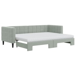 Sofa rozsuwana z materacami, jasnoszara, 80x200 cm, aksamit Lumarko!
