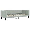 Sofa rozsuwana z materacami, jasnoszara, 80x200 cm, aksamit Lumarko!