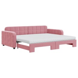 Sofa rozsuwana z materacami, różowa, 90x200 cm, aksamit Lumarko!