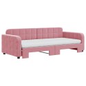 Sofa rozsuwana z materacami, różowa, 90x200 cm, aksamit Lumarko!