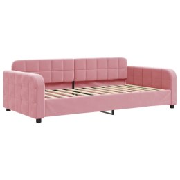 Sofa z funkcją spania, różowa, 90x200 cm, obita aksamitem Lumarko!