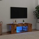 Szafka pod TV z oświetleniem LED, stare drewno, 90x39x30 cm Lumarko!