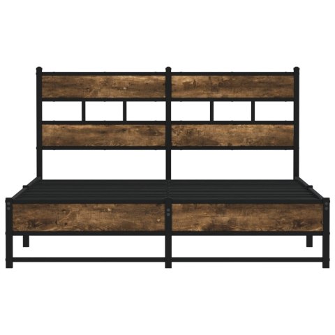 Metalowa rama łóżka, bez materaca, przydymiony dąb, 140x190 cm Lumarko!