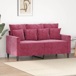 Sofa 2-osobowa, winna czerwień, 120 cm, tapicerowana aksamitem Lumarko!