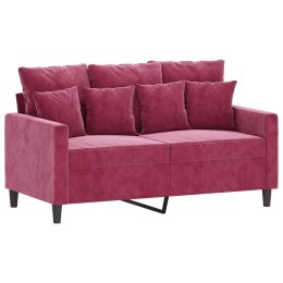 Sofa 2-osobowa, winna czerwień, 120 cm, tapicerowana aksamitem Lumarko!