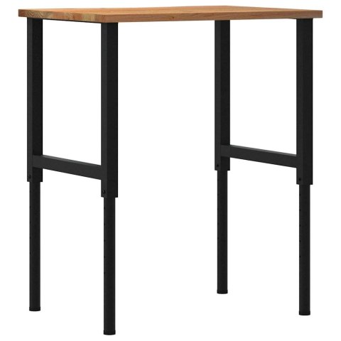 Stolik roboczy, jasny brąz, 80x60x(71,5-98) cm, drewno dębowe Lumarko!