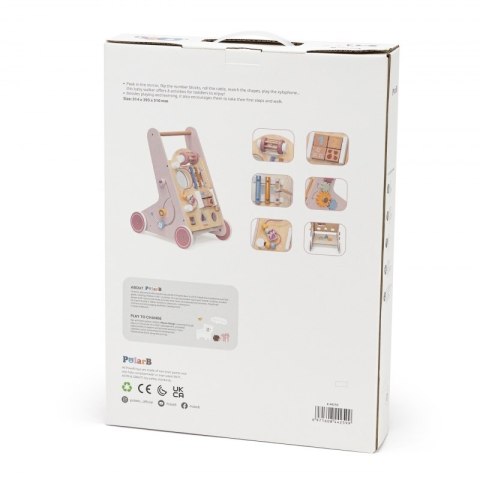 Drewniany Pchacz Chodzik Różowy Edukacyjny Lumarko!