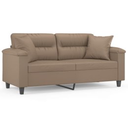 2-osobowa sofa z poduszkami, cappuccino, 140 cm, sztuczna skóra  Lumarko!