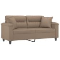 2-osobowa sofa z poduszkami, cappuccino, 140 cm, sztuczna skóra  Lumarko!