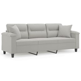 3-osobowa sofa z poduszkami, jasnoszara, 180 cm, mikrofibra  Lumarko!