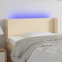Zagłówek do łóżka z LED, kremowy, 83x16x78/88 cm, tkanina  Lumarko!