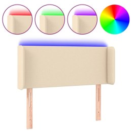 Zagłówek do łóżka z LED, kremowy, 83x16x78/88 cm, tkanina  Lumarko!