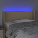 Zagłówek do łóżka z LED, kremowy, 83x16x78/88 cm, tkanina  Lumarko!