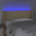 Zagłówek do łóżka z LED, kremowy, 93x16x78/88 cm, tkanina  Lumarko!