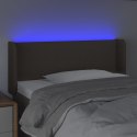 Zagłówek do łóżka z LED, taupe, 93x16x78/88 cm, tkanina  Lumarko!