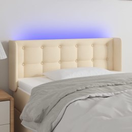 Zagłówek do łóżka z LED, kremowy, 83x16x78/88 cm, tkanina  Lumarko!