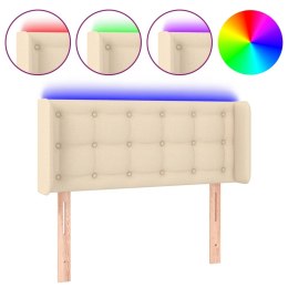 Zagłówek do łóżka z LED, kremowy, 83x16x78/88 cm, tkanina  Lumarko!