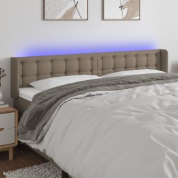 Zagłówek do łóżka z LED, taupe, 163x16x78/88 cm, tkanina  Lumarko!