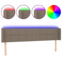 Zagłówek do łóżka z LED, taupe, 183x16x78/88 cm, tkanina  Lumarko!