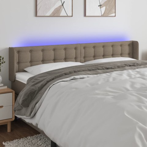 Zagłówek do łóżka z LED, taupe, 203x16x78/88 cm, tkanina  Lumarko!