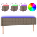 Zagłówek do łóżka z LED, taupe, 203x16x78/88 cm, tkanina  Lumarko!