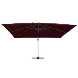 Parasol wiszący z LED, bordowy, 400x300 cm  Lumarko!