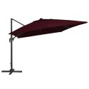 Parasol wiszący z LED, bordowy, 400x300 cm  Lumarko!