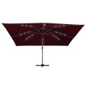 Parasol wiszący z LED, bordowy, 400x300 cm  Lumarko!