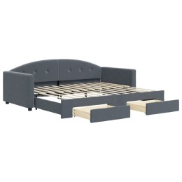 Sofa rozsuwana z szufladami, ciemnoszara, 90x200 cm, aksamit  Lumarko!