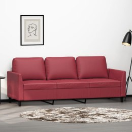 3-osobowa sofa, winna czerwień, 180 cm, sztuczna skóra  Lumarko!